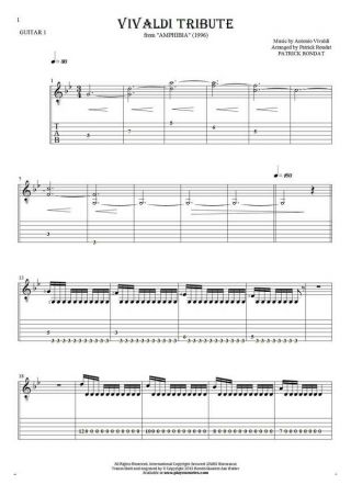 Vivaldi Tribute - Noten und Tabulatur für Gitarre - Gitarrestimme 1