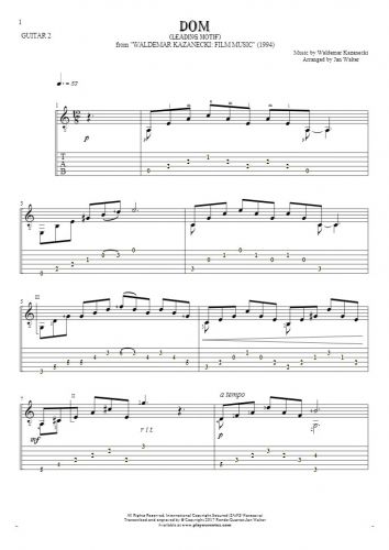 The House - Leading Motif - Notes and tablature for guitar - guitar 2 part