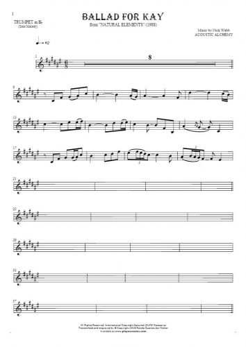 Ballad For Kay - Noten für Trompete - Melodielinie