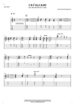 Cavalcado - Notes and tablature for guitar - guitar 5 part
