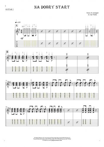 For a good start - Notes and tablature for guitar - guitar 2 part