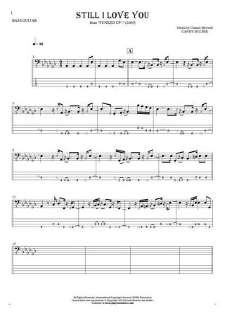 Still I Love You - Notes and tablature for bass guitar