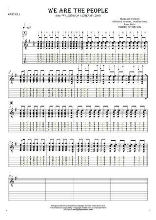 We Are the People - Notes and tablature for guitar - guitar 1 part