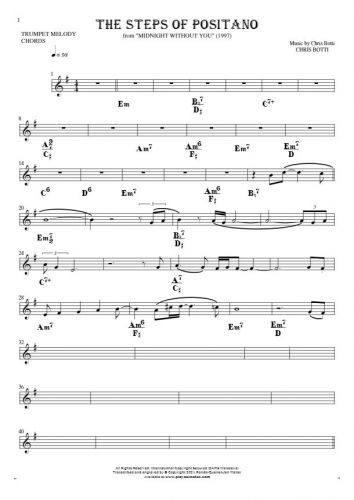 The Steps of Positano - Noten und Akkorde für Solo Stimme mit Begleitung