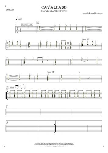 Cavalcado - Tabulatur (Rhythm Werte) für Gitarre - Gitarrestimme 5