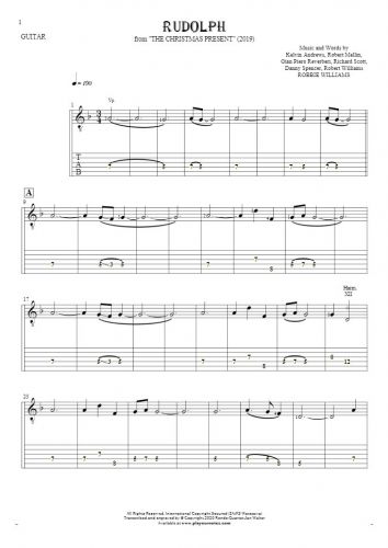 Rudolph - Notes and tablature for guitar