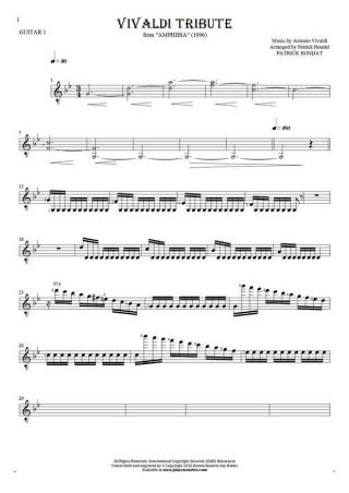 Vivaldi Tribute - Notes for guitar - guitar 1 part