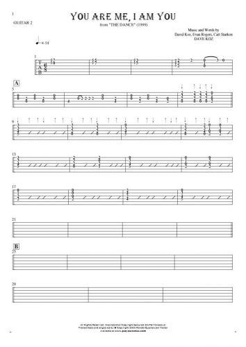 You Are Me, I Am You - Tablature for guitar - guitar 2 part