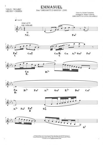 Emmanuel - Noten und Akkorde für Solo Stimme mit Begleitung