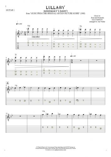Lullaby - Rosemary's Baby - Notes and tablature for guitar