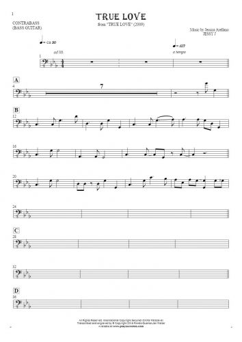 True Love - Notes for contrabass or bass guitar