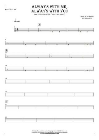 Always With Me, Always With You - Tablature for bass guitar