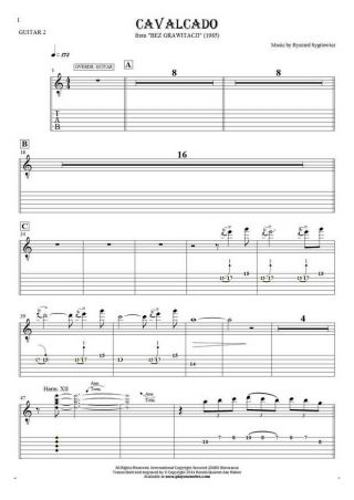 Cavalcado - Noten und Tabulatur für Gitarre - Gitarrestimme 2