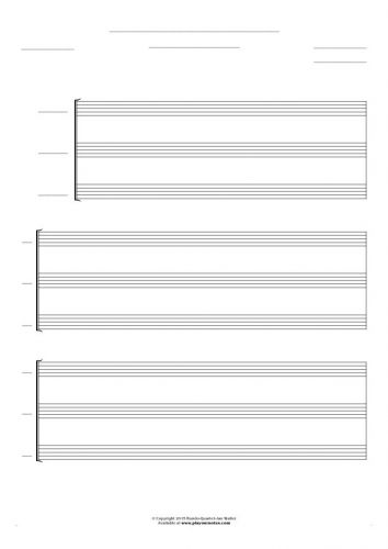 Free Blank Sheet Music - Score for 3 voices