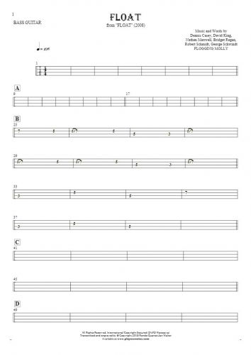 Float - Tablature for bass guitar