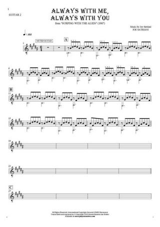 Always With Me, Always With You - Notes for guitar - guitar 2 part